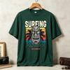 Surfing Paradise California Tiki Mask Palm Tree Vintage Graphic T Shirt Unisex Unisex Cotton Short Sleeve Tee Beach Surf Casual