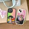 P-Powerpuff-GirlS For IPhone 16 15 14 16E 13 12 11 Pro Max Plus Phone Leather Case