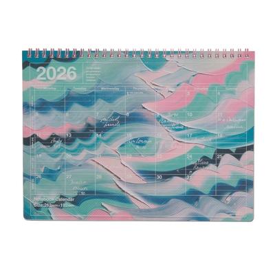 2026 Mesačný B5 od januára Poznámkový blok Letný diár, Blok, Veľkosť, 2026, Kalendár, M/Yoshiki Okamura, Vlna, Značky, 26WDR-NB4-OBL