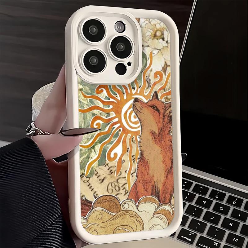 Phone Case for iPhone 17 Air 16E 15 16 Pro Max Cartoon Fox Animal Cover 14 Plus 13 12 Mini Soft Shell Silicone Fundas