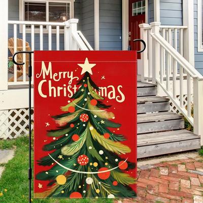 Welcome To the Christmas Party" Double-Sided Garden Flag , Durable Polyester, Perfect for Outdoor & Lawn Decor