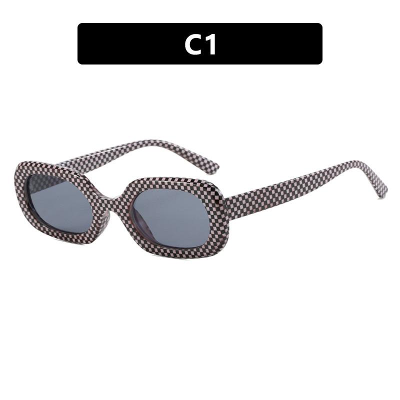Women's Sunglasses Are Fashionable, Simple, Retro, Sunscreen, UV Resistant, Black and White Checkered Sunglasses