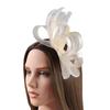 Feather And Tulle Hair Accessory For Weddings Parties Lightweight Adjustable Bridal Mesh Headpiece Fashion Headwear
