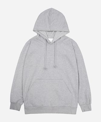 Korean-Made Heavyweight Basic Hooded Sweater - Reversible / Fleece-Lined (Tc) Made In Korea
