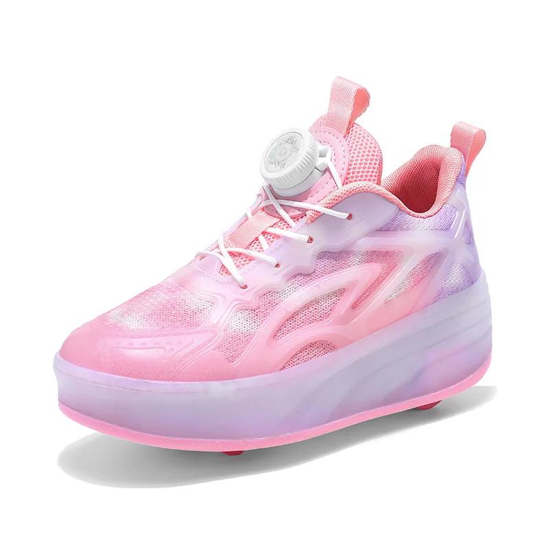 

4 Wheel Racing Roller Skates for Boys and Girls Speed Roller Inline Skates Shoes for Children Ice Skating Sneaker with Wheels 29