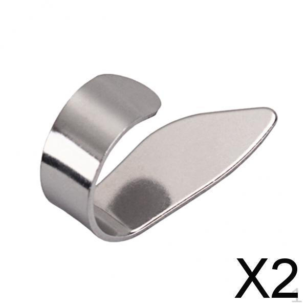 

2x 1x Finger Guitar Pick Stainless Steel Thumbpick for Bass Mandolin