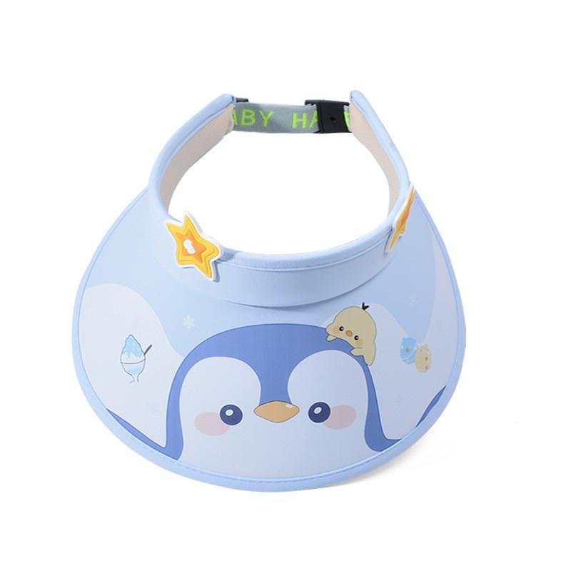 Niedlicher Kinder-Sonnenhut mit breiter Krempe und Pinguin-Cartoon für Jungen und Mädchen im Sommer