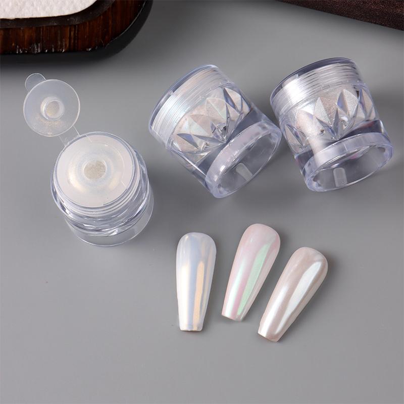 0.5G Crystal Plating Nail Powder Clear Ultra Bright Electroplating Effect Yellow Pink Rubbing On Powder Moonlight Metallic