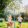 Summer Outdoor Fun Toy Windmill Sprinkler for Kids 360-degrees Spinning Water with 6 Blades And Splash Park 54 Nozzles Universal Hose Connection