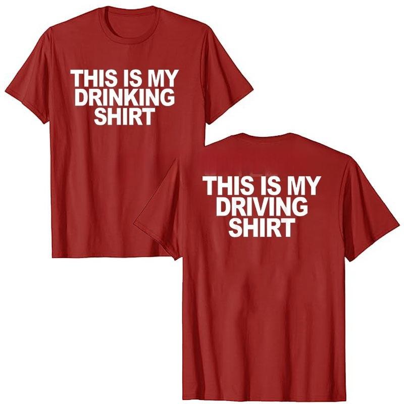 This Is My Drinking Shirt and Driving Shirts Funny Quotes TShirt Letters Printed Sayings Graphic Tee Tops Short Sleeve Blouses