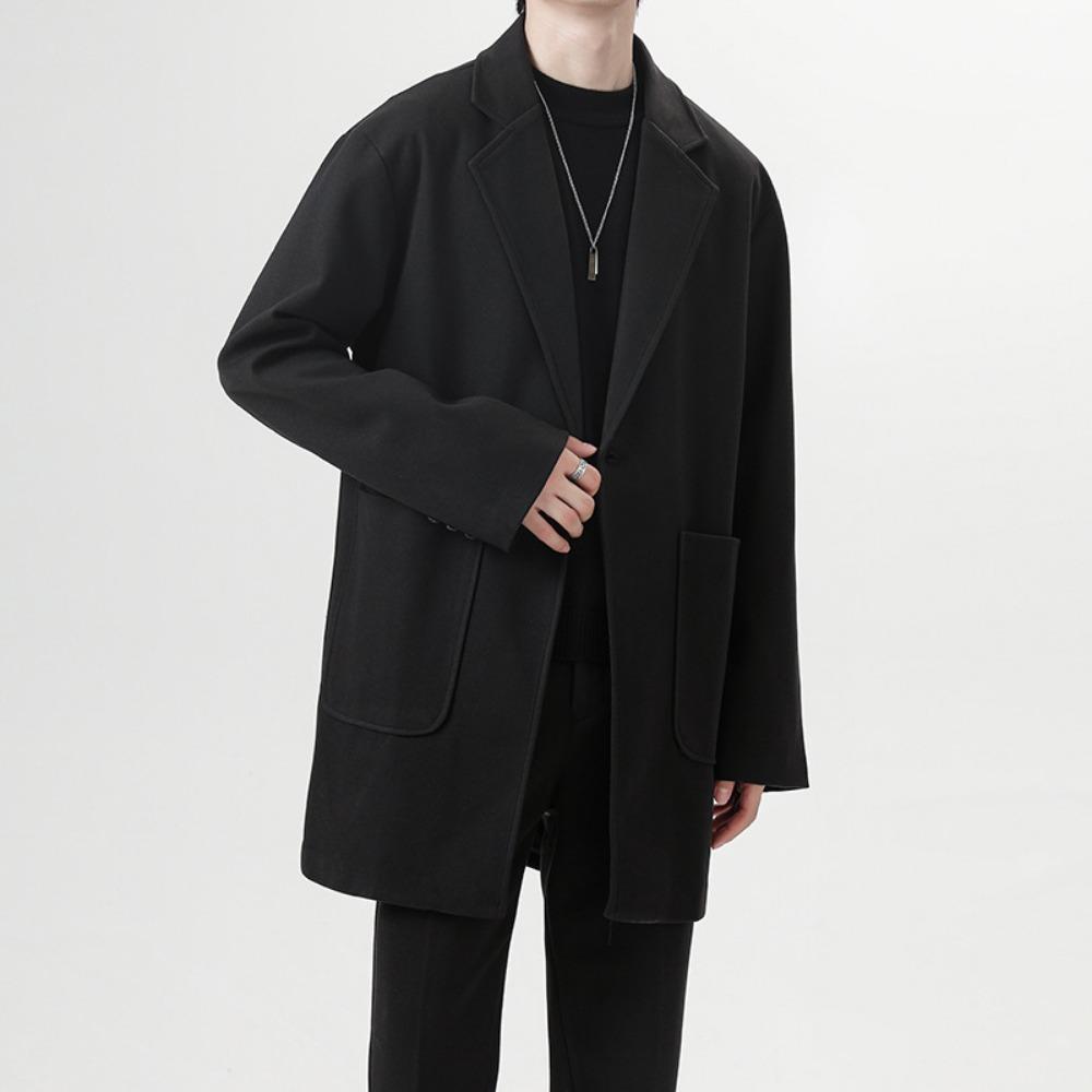 

Шерстяное пальто средней длины, тренч, молодежный костюм, свободное мужское пальто S