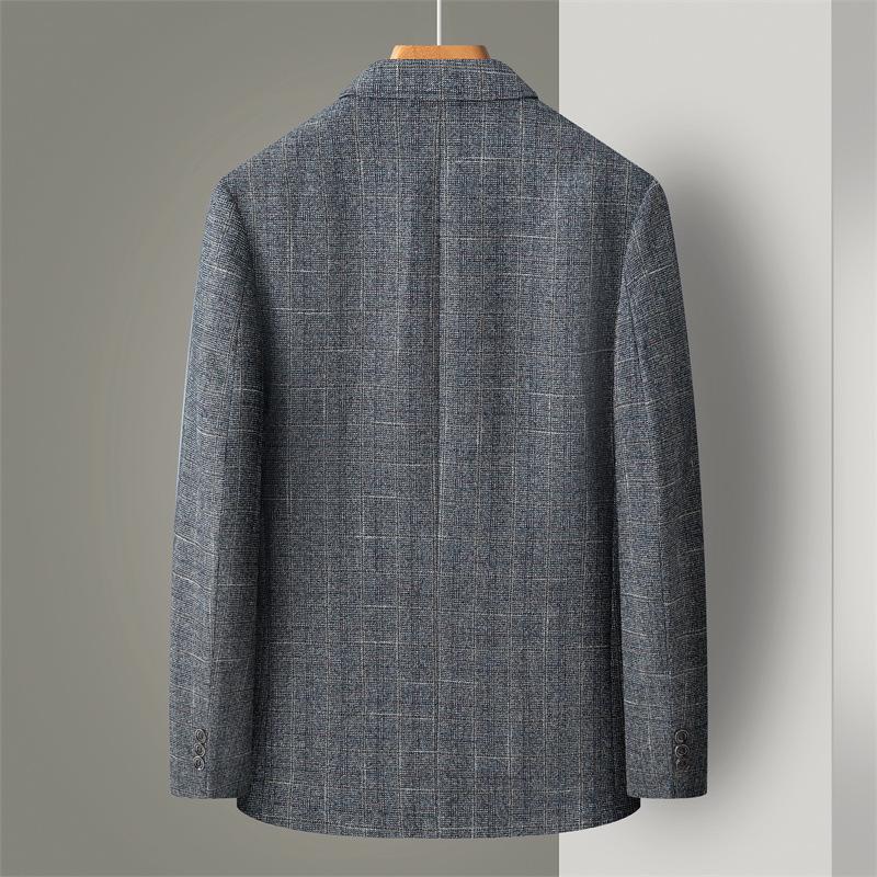 Costum nou pentru bărbați de primăvară și toamnă, cu un singur rând de nasturi, doi nasturi, casual de afaceri, costum în carouri, jachetă pentru bărbați