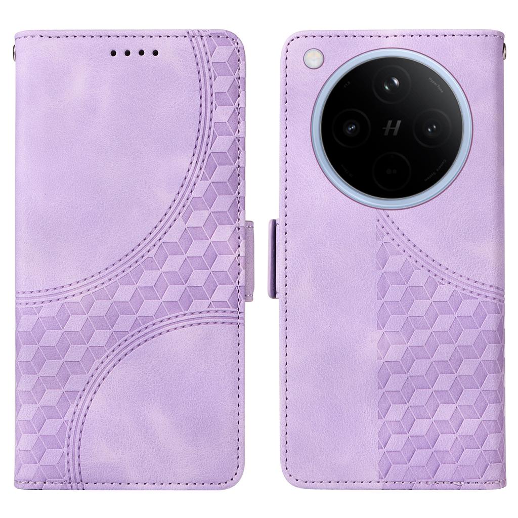 For Oppo Find X8 5G Case PU Leather Phone Cover Rhombus Starry Imprinted