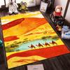 Wüstenlandschaft Teppich mit Kamelen, Lebendige Farben, Einzigartiges Design Geeignet für die Verwendung als Antirutsch für Wohnzimmer Schlafzimmer Sofas