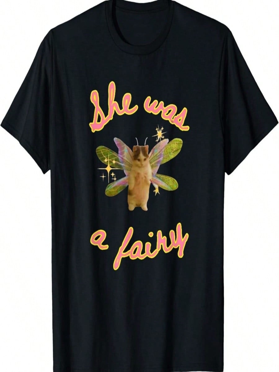 She Was A Fairy Meme, Funny Cat Meme, Cat Meme Gift Men Women Girls Kids T-Shirt S разноцветный