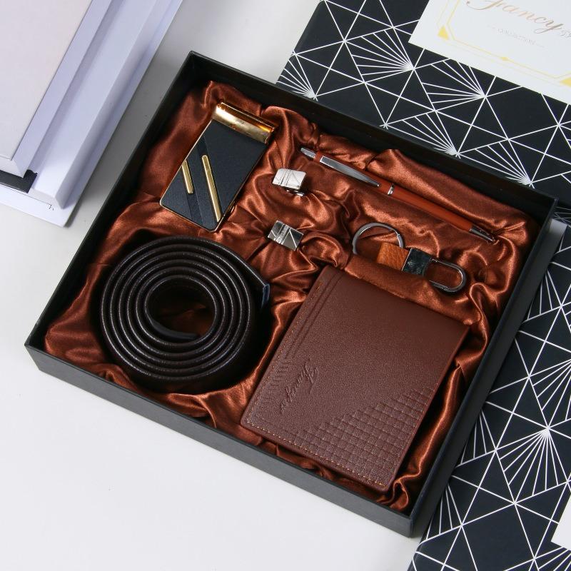 Valentine's Day Business Gift Set Men's Watch Sunglasses Belt Wallet Christmas Gift Set Quartz Watch Set for Men