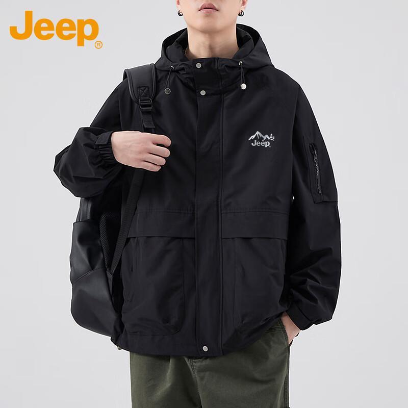

JEEP Men s Casual Hooded Windbreaker Jacket XL