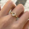 PANJBJ Anello Geometrico in Argento Sterling 925 con Giada di Hotan per Donna Ragazza Regolabile Gioielli Delicati Retrò Regalo di Compleanno Dropshipping