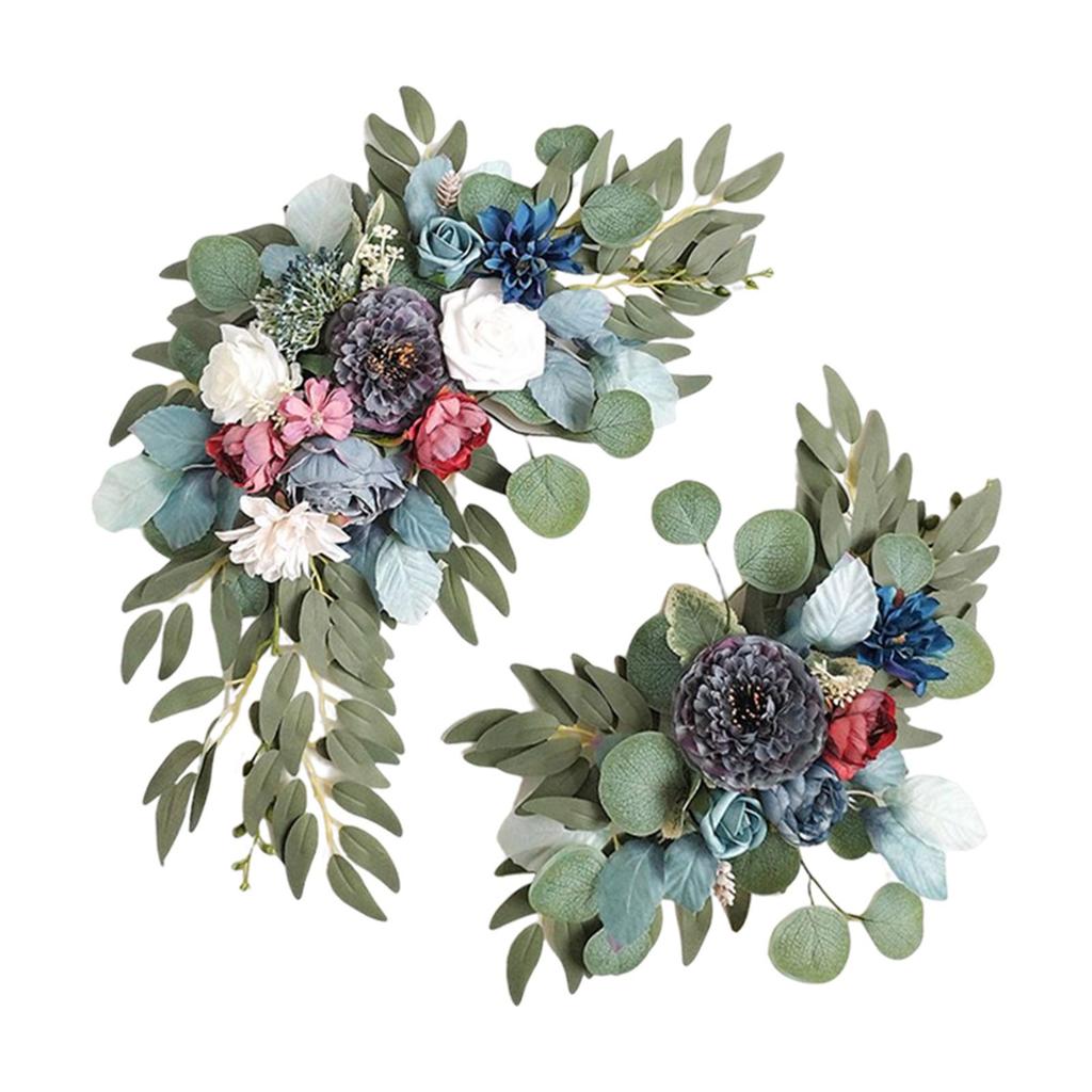 2x Künstlicher Kranz Schmuck Foto Requisiten Dekoration Handgemachte Kunst Deko DIY Szene Layout Hochzeitsbogen Blume für Innenfenster