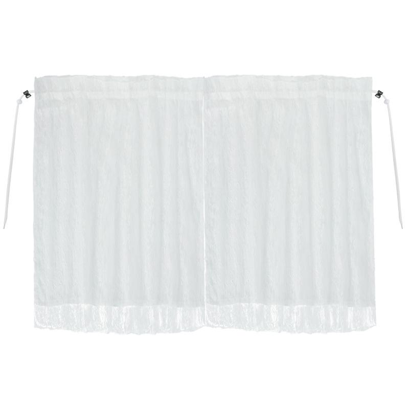 Lace Retractable Car Partition Curtain: Double-Layer, Sunshade, Heat Insulation, Privacy Protection.