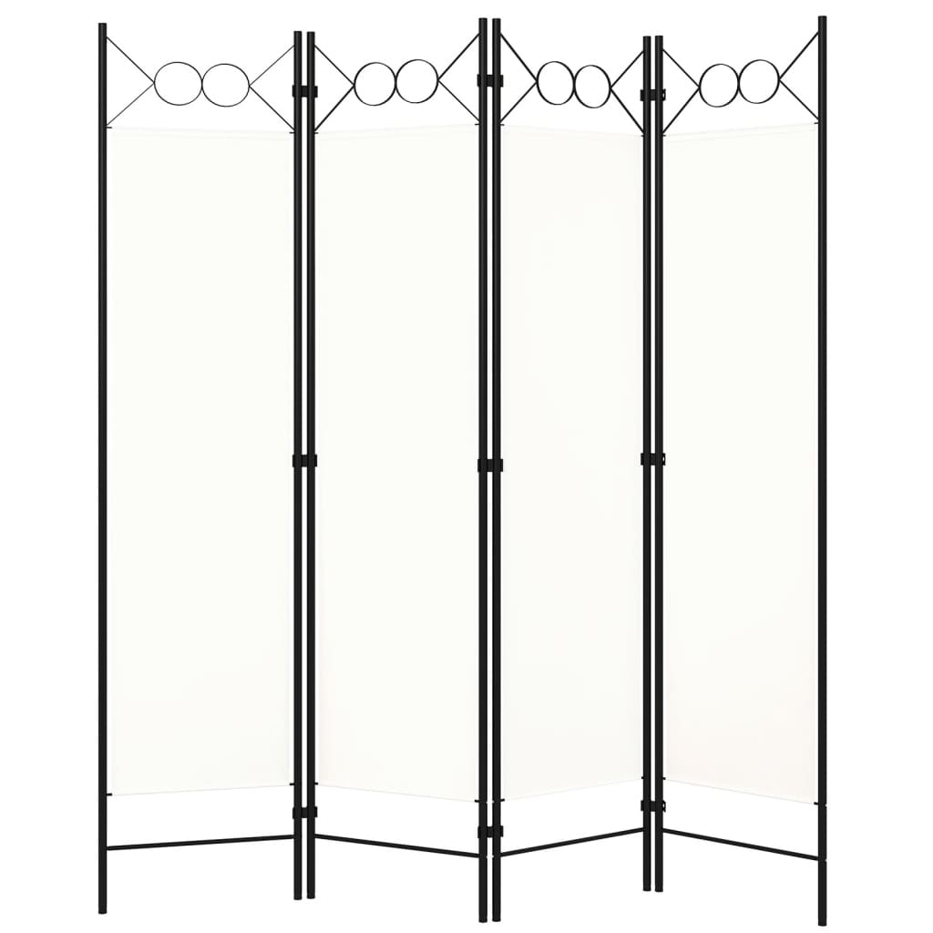 4 Piece Room Divider White 160 x 180 cm