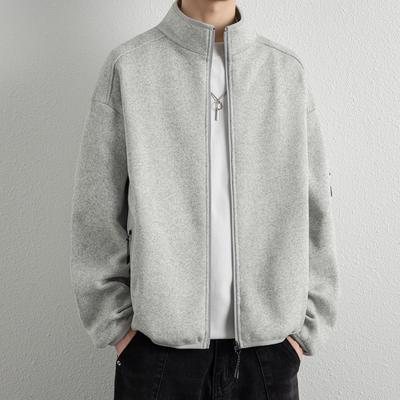 Teenager Stehkragen Strickjacke Reißverschluss Sweatshirt für Herren Herbst Neuer Stil