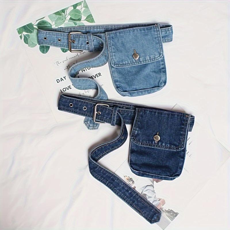 1pcs Women's Denim Waist Belt with Alloy Accent for Coats Casual Wear Decorative Waist Pouch Clothing Decoration