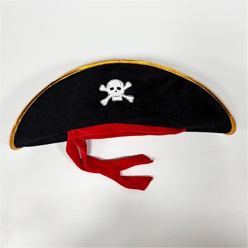Adult Pirate Hat LED Skull Pirate Hat Pirate Costume Accessories for Adult Teens Masquerade Halloween Role Play Parties