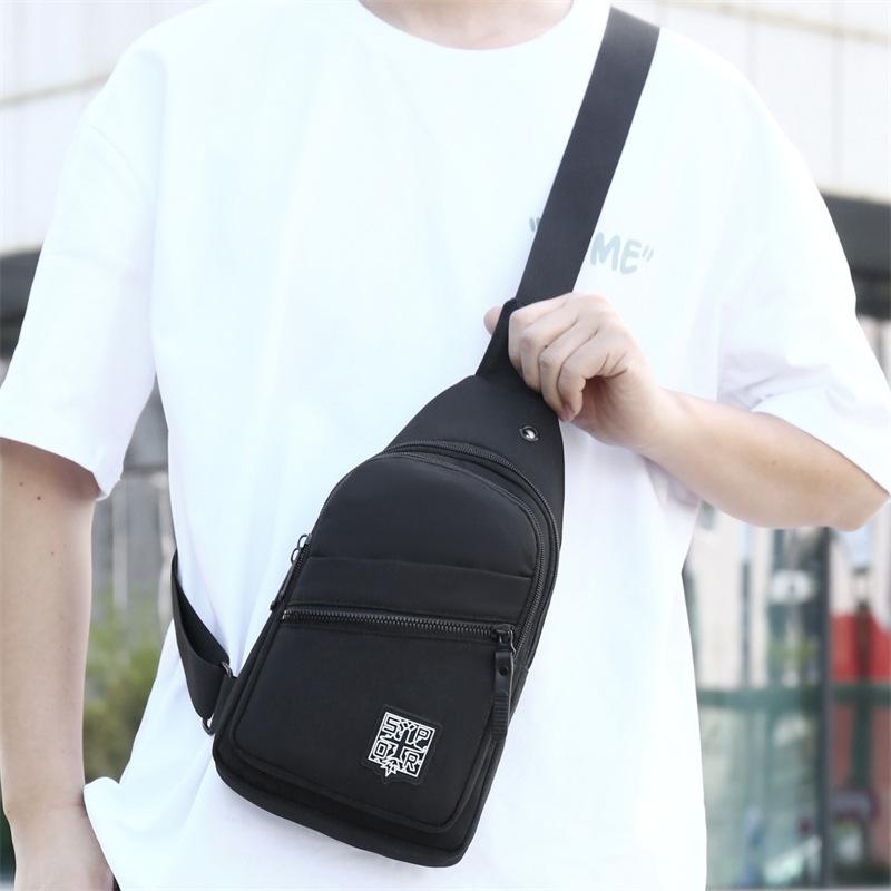 Men's breast bag high-end large-capacity shoulder bag outdoor sports and leisure versatile trend chest messenger bag