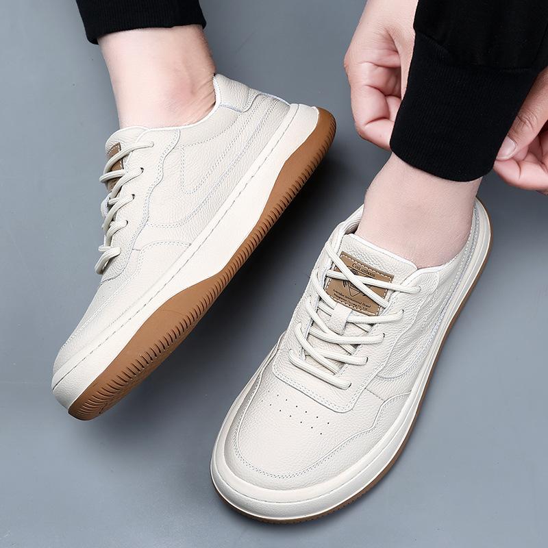 Men's Leather Casual Shoes Autumn 2025 Vulcanized Sneakers Fashion Platform Men Comfortable Walking Casual Shoes Zapatillas