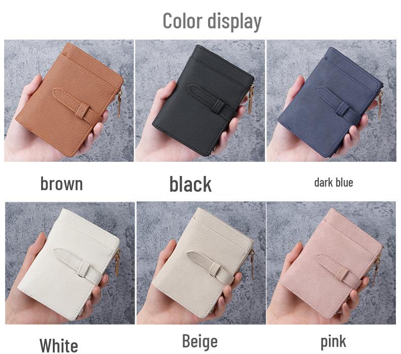 European Retro PU Leather Short Women's Wallet, Fresh Two-fold Coin and Card Holder