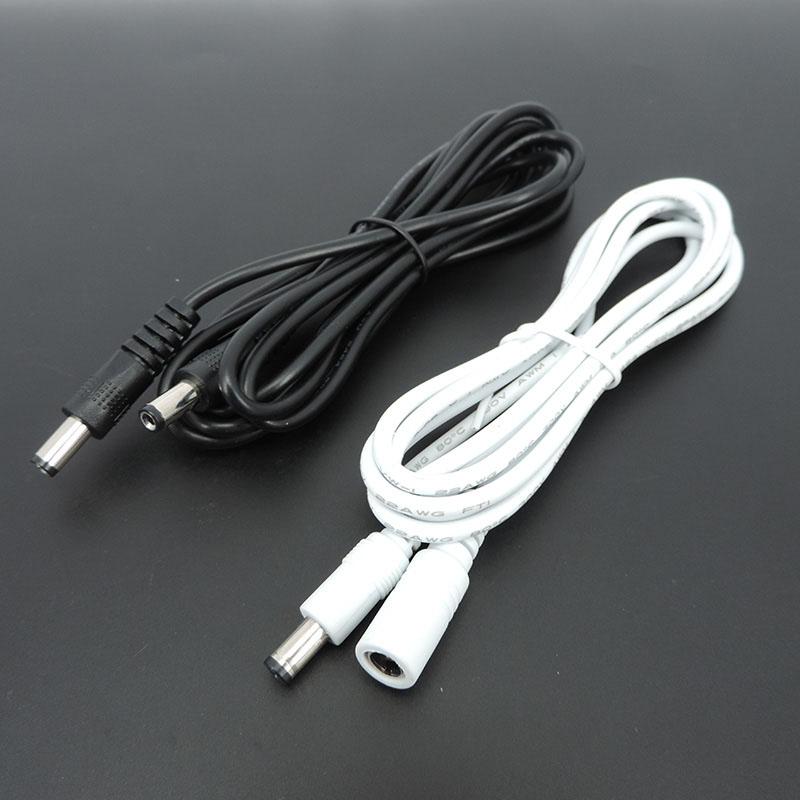 22awg 3A DC Male To Male Female Power Supply Adapter White Black Cable Plug 5.5x2.1mm Connector Wire 12V Extension Cords