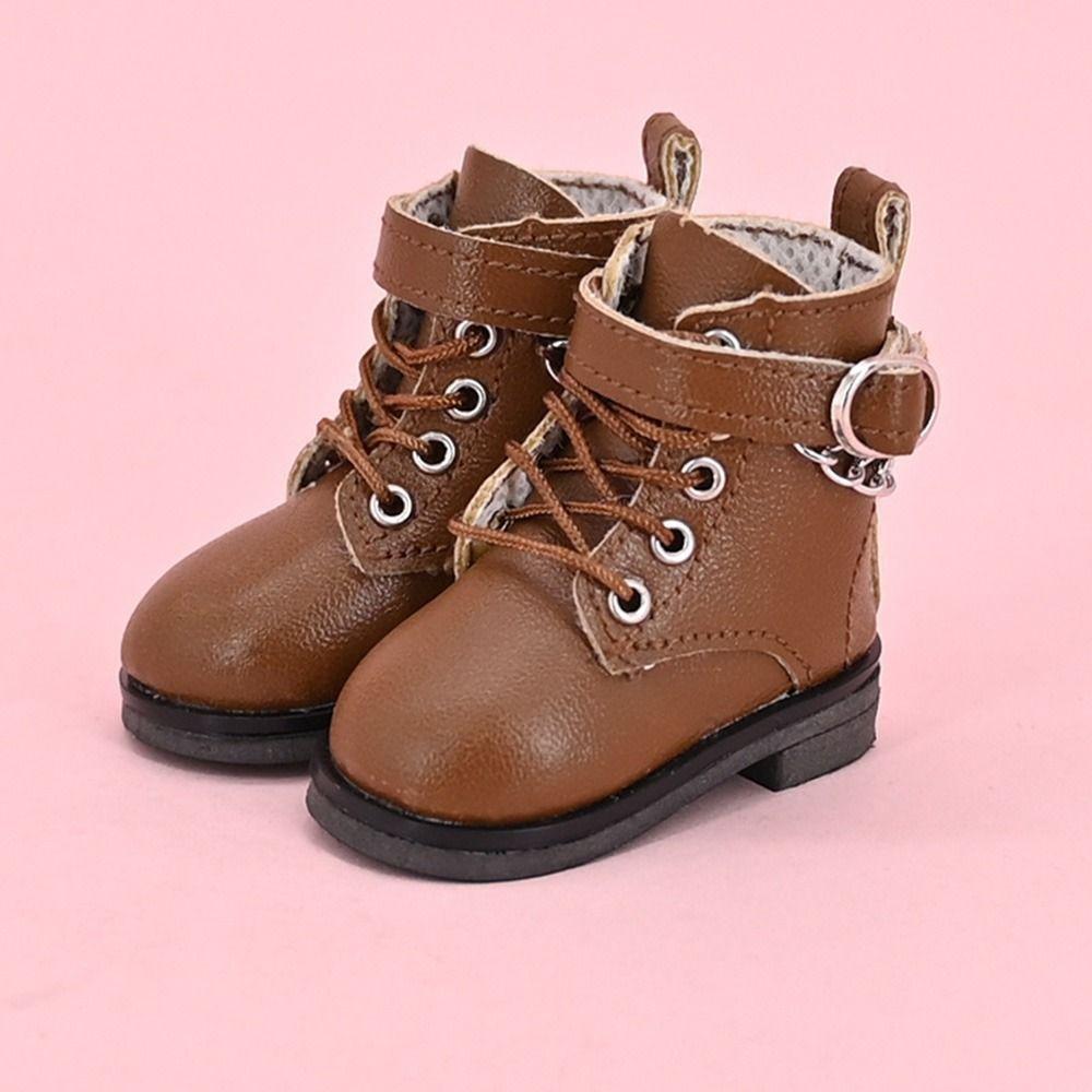 15CM Cotton Doll Shoes Fashion Rivet Chain PU Leather Boots For 1/6Bjd   Doll Clothes Accessories Casual Wearing For Plush Toys