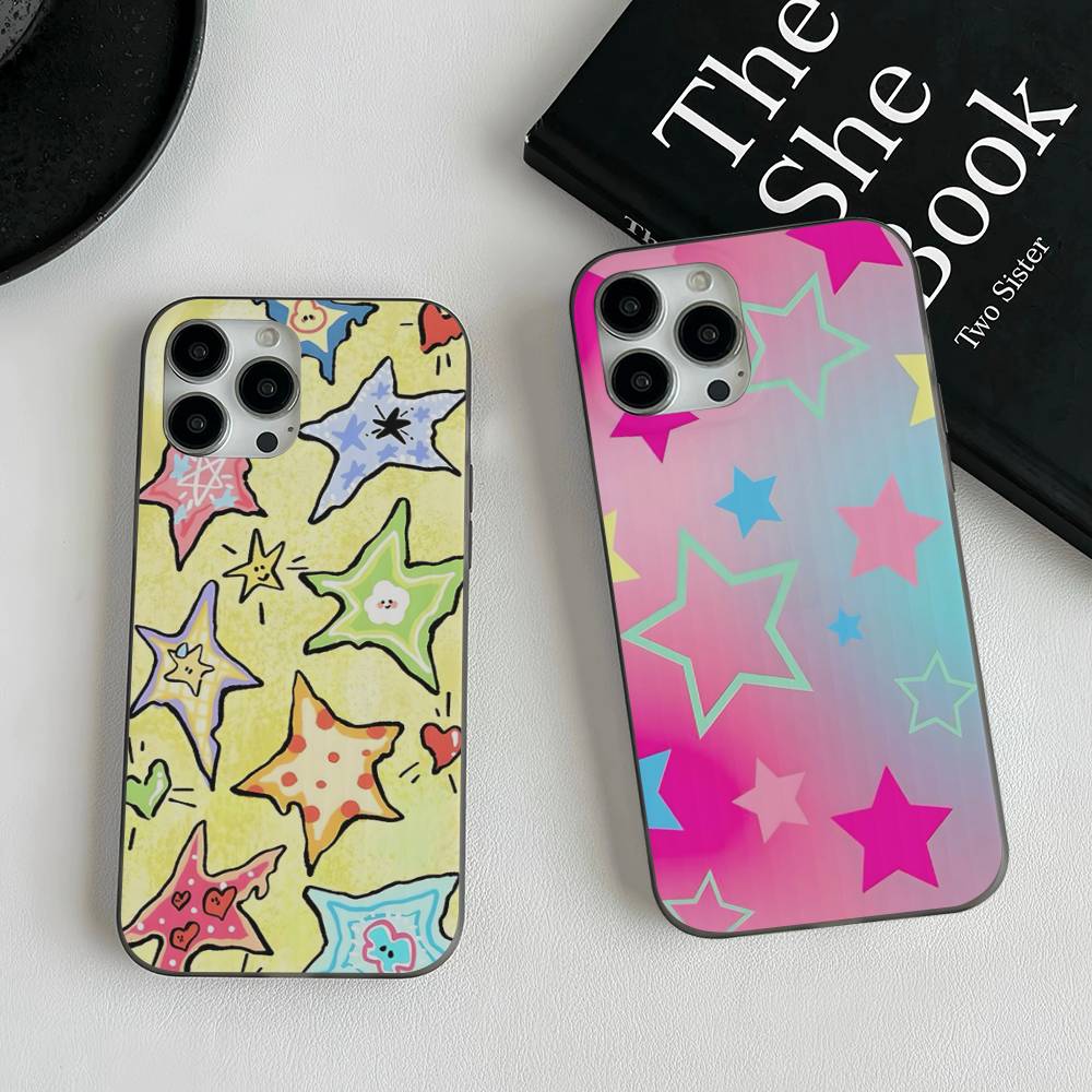 Cartoon-Stern-Handyhülle für iPhone 16 15 17 Pro 11 12 13 14 Pro Max Plus Weiche Wellen-Silikon-Schutzhülle