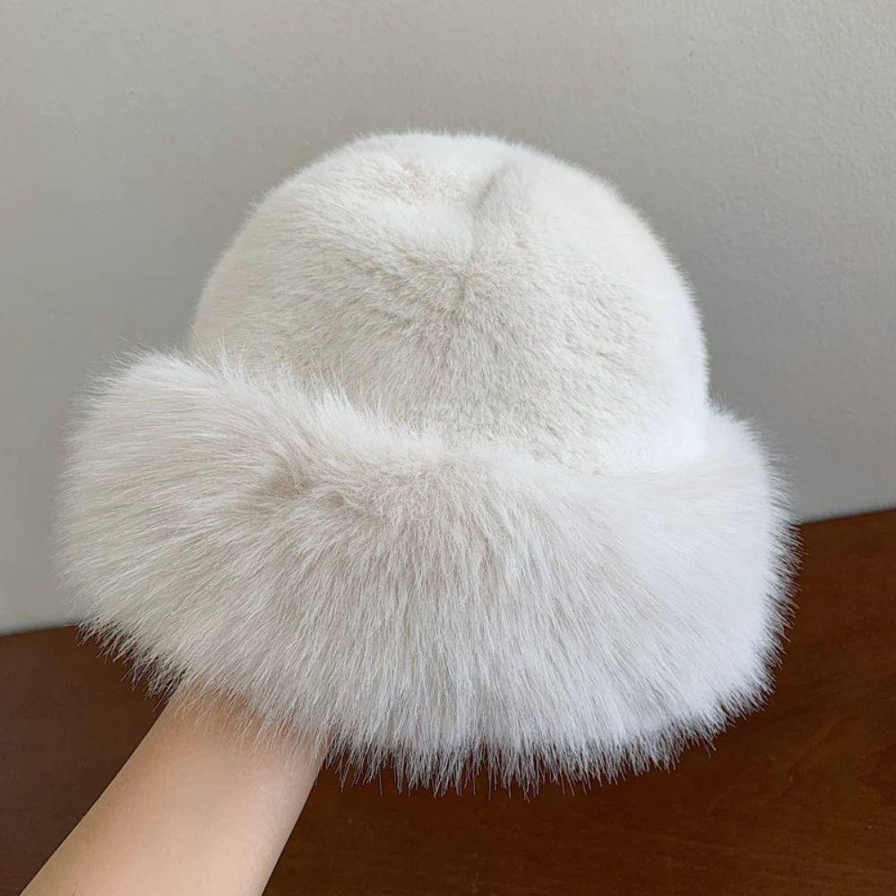 Sale Fur Hat Women Warm Snow Ski Cap Female Faux Fox Fur Thick Warm Winter Hat Lady Windproof Russian Hat Ear Warmer Bonnet