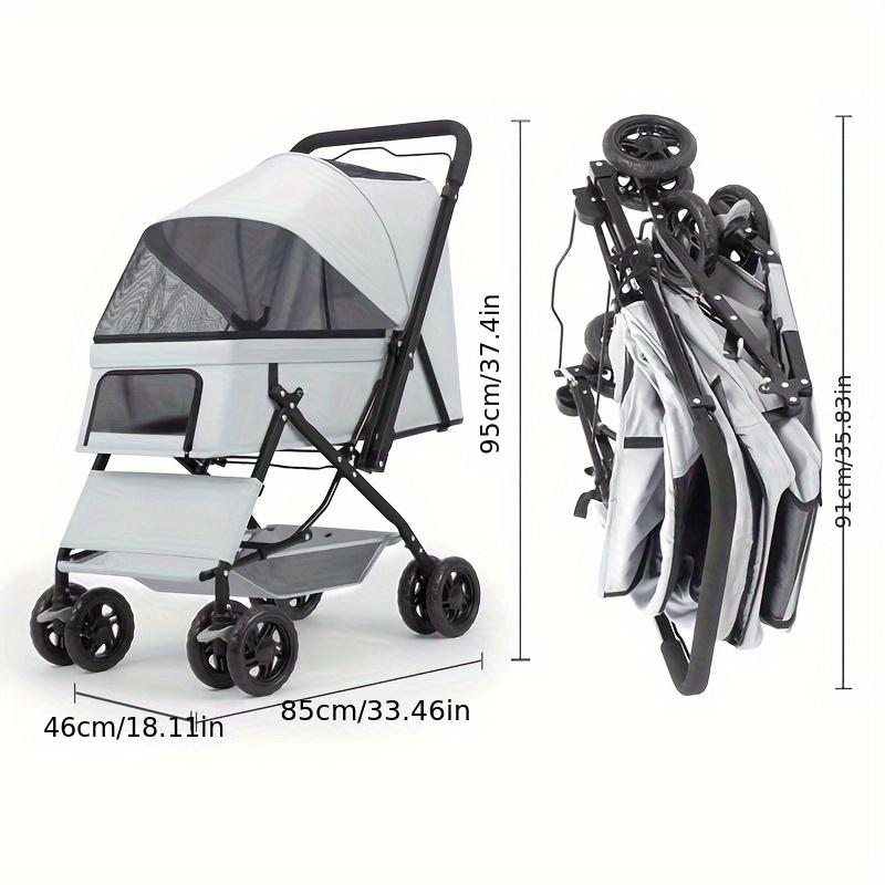 Custom 4 Wheels Pet Travel Trolley Dog Jogger Stroller With Cup Holder And Storage Basket Pet Pushchair For Small Medium Cats Do