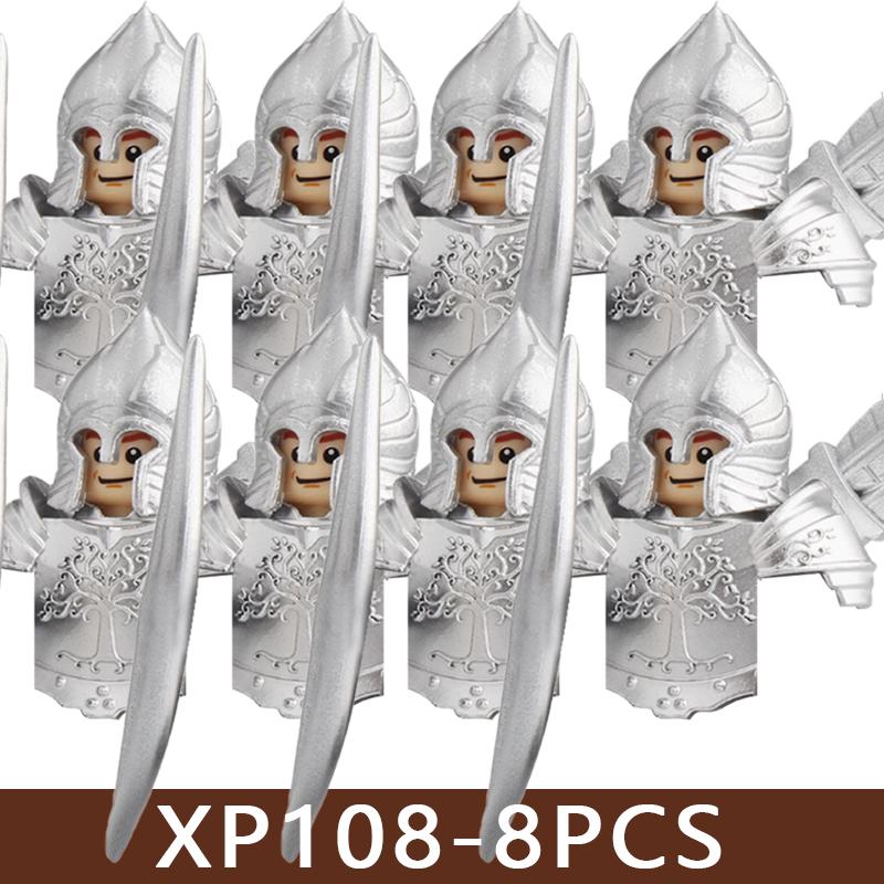 Medieval Castle Soldier Figures Building Blocks Military Dragon Knight Guard Armored Warrior Infantry Sword Spear Bricks Toy Boy