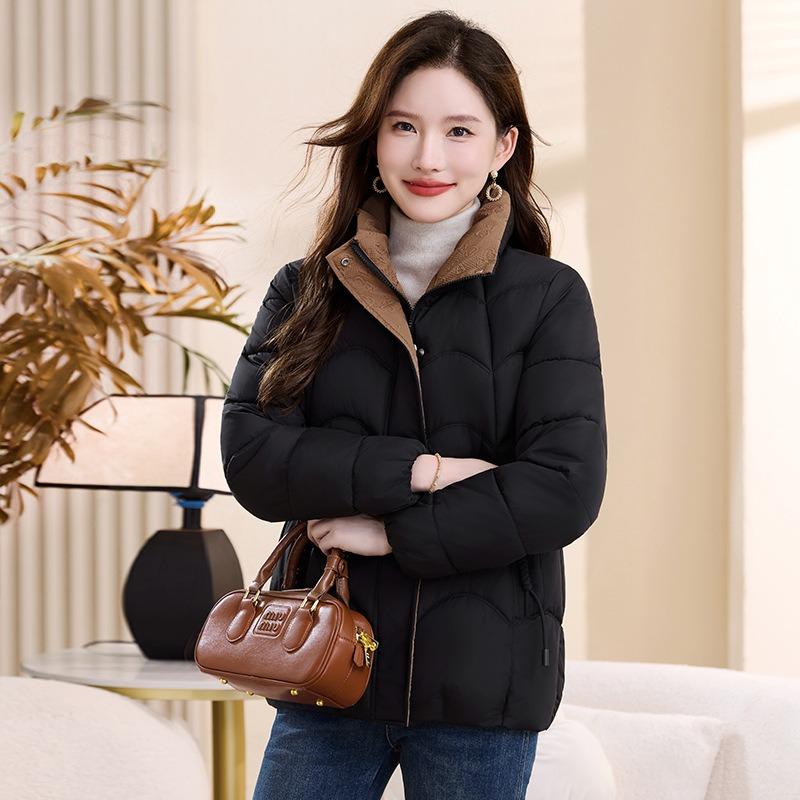

Large size short cotton clothes women s new winter is popular today, small bread clothes temperament jacket trend M чёрный