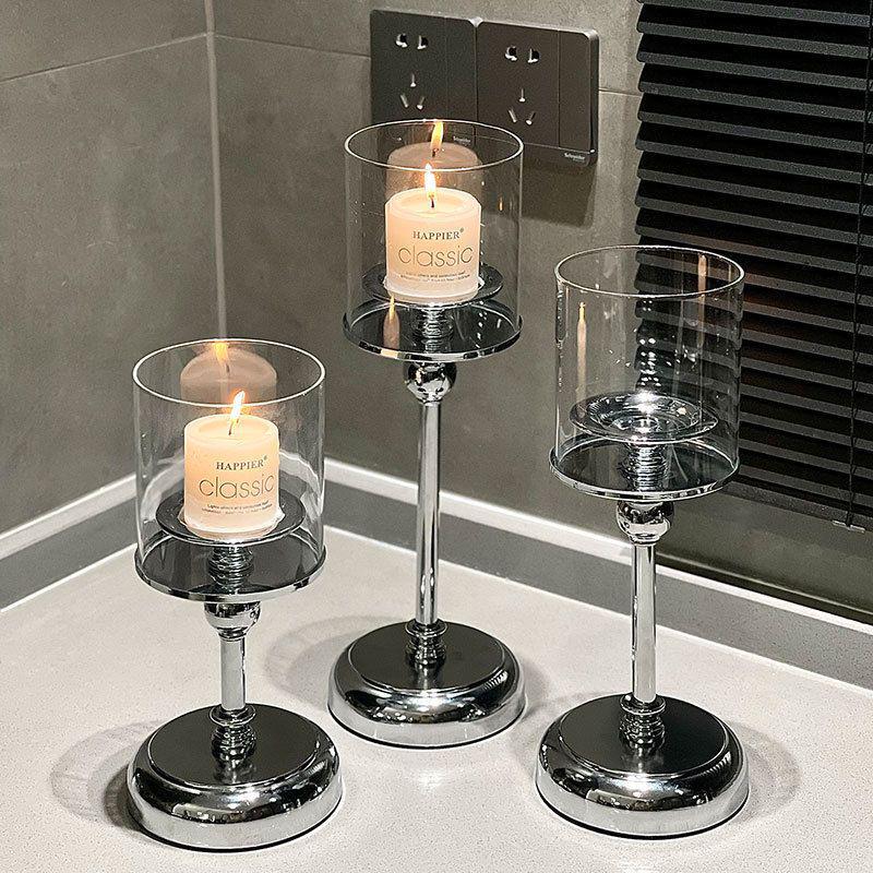 Elegancki luksusowy szklany świecznik w stylu chińskim do dekoracji domu