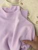 Women's Green Half-High Collar Fufu Knit Sweater: Thickened Long-Sleeve Base Layer for Autumn and Winter 2026.