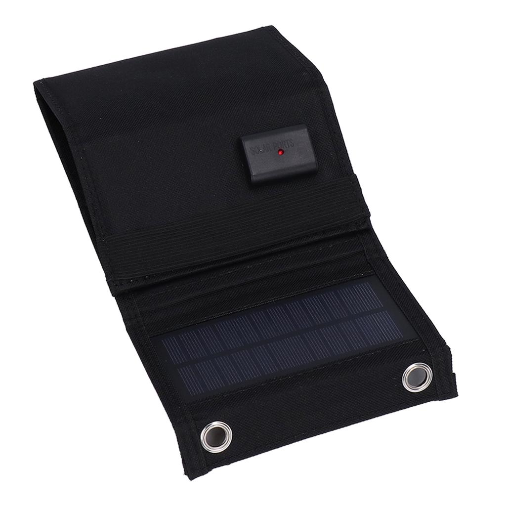 7.5W Solar Panel Kit Portable 5 Folding Solar Charger Bag with Carabiners for Mobile Phone Car Ship