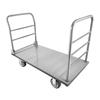 VEVOR Platform Truck, 2650 Lbs Capacity, Heavy Duty Flatbed Cart Dolly with Detachable Guardrail and Swivel Wheels, Foldable Hand Push Truck Cart