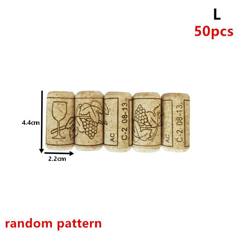 50Pcs Printed Wine Corks Stopper Reusable Sealing Wood Lid Cap Wine Bottle Stopper For Bottle Bar Tools Kitchen Accessories
