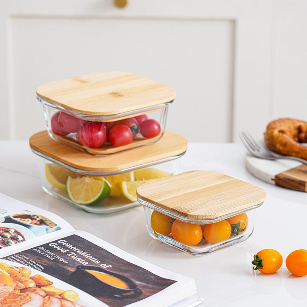 Heat-Resistant Fresh-Keeping Box Glass Office Worker Bento Box Microwave Oven Lunch Box  Office