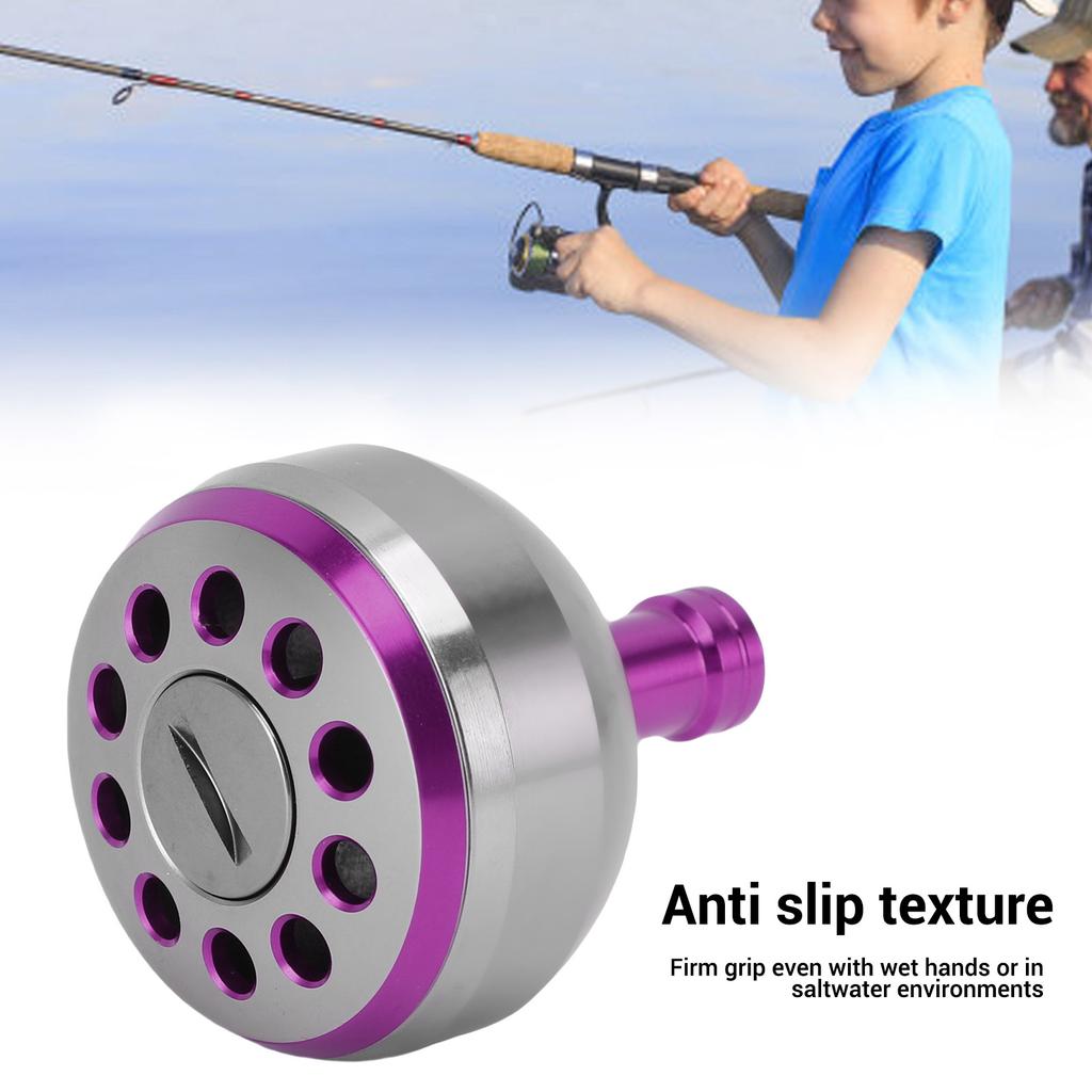 Fishing Reel Power Knob 38mm Aluminum Alloy Fishing Reel Replacement Handle Grip Fit for S A D Baitcasting Reel Modification Purple