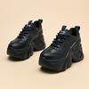 Women's Autumn and Winter Thick-soled Casual Genuine Leather Breathable Sports Shoes with Inner Height Increase Dad Shoes