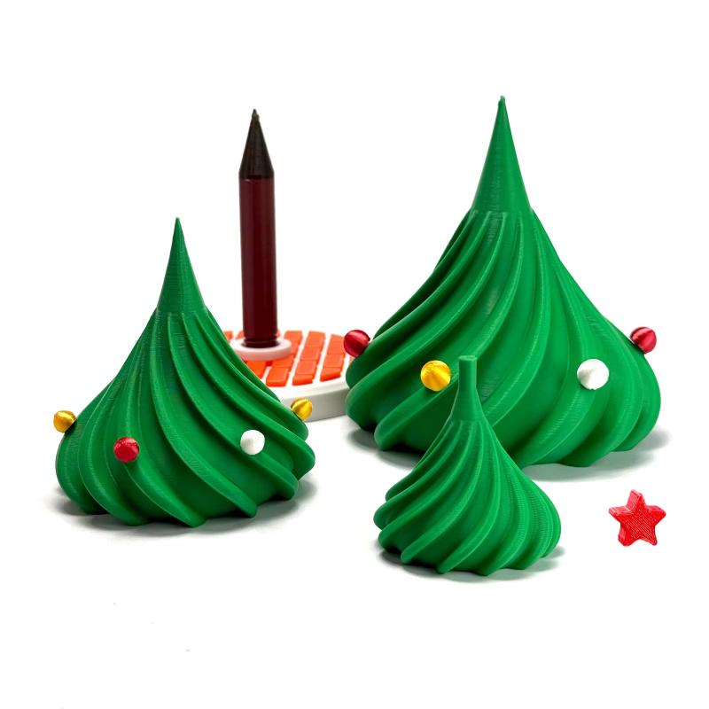 3D Printed Wind Blowing Dancing Christmas Tree Spinning Christmas Tree Ornament Desktop Decor Christmas Gifts