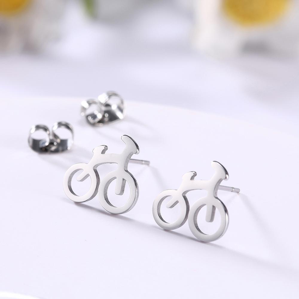 Golden Black Stainless Steel Stud Earrings Set Musical Evil Eye Bike Small Bell Carrot No Yes Earring Gift for Women