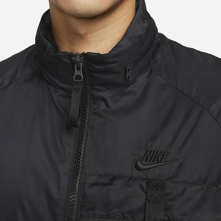 Nike Sportswear Tech Woven Solid Logo Long Sleeve Jacket Men Jackets Black FB7904-010