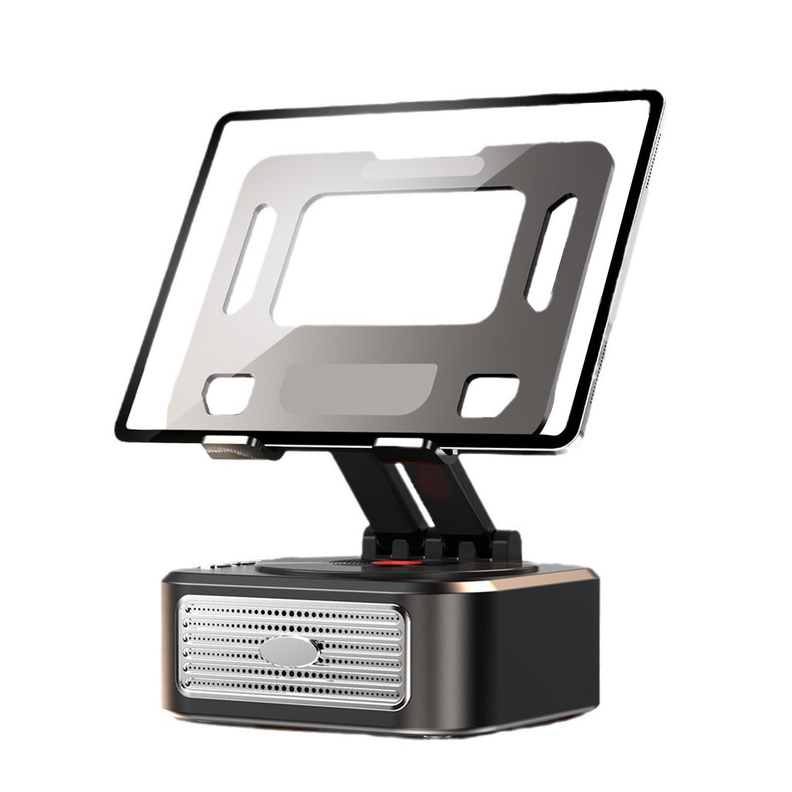 

360°Rotatable Foldable Mount Wireless Bluetooth Stereo Speaker Phone Tablet Stand Anti-Slip Pad for Live Stream Movies Sound Box чорний
